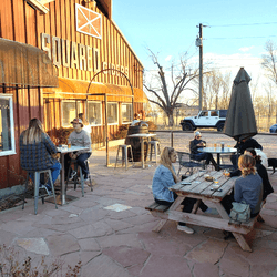 Enjoying the patio at C Squared Cider